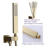 Luxury 3-way Pressure-Balance Complete Rain Shower System with Handheld & Faucet in Black / Gold