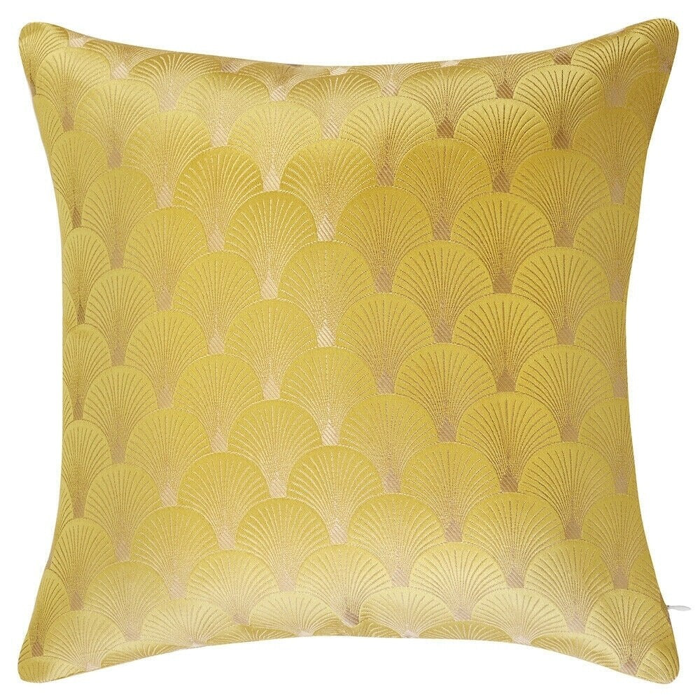 Luxury Reversible Jacquard Throw Pillow Case Gold 20" x 20"