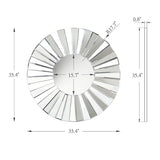 Luxury Round Beveled Large Bathroom Vanity Mirror Wall Accent Mirrors Bedroom Living / Dining Room - 35.5" D x 0.8"H