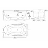 Luxury Stone Resin Soaking Bathtub with Center Drain in Gloss White