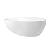 Luxury Stone Resin Soaking Bathtub with Center Drain in Gloss White