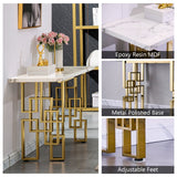 Luxury White and Gold Living Room Tables Coffee Table End Table Console Table for Living Room Guest Hall Reception Room Entryway