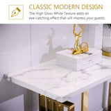 Luxury White and Gold Living Room Tables Coffee Table End Table Console Table for Living Room Guest Hall Reception Room Entryway