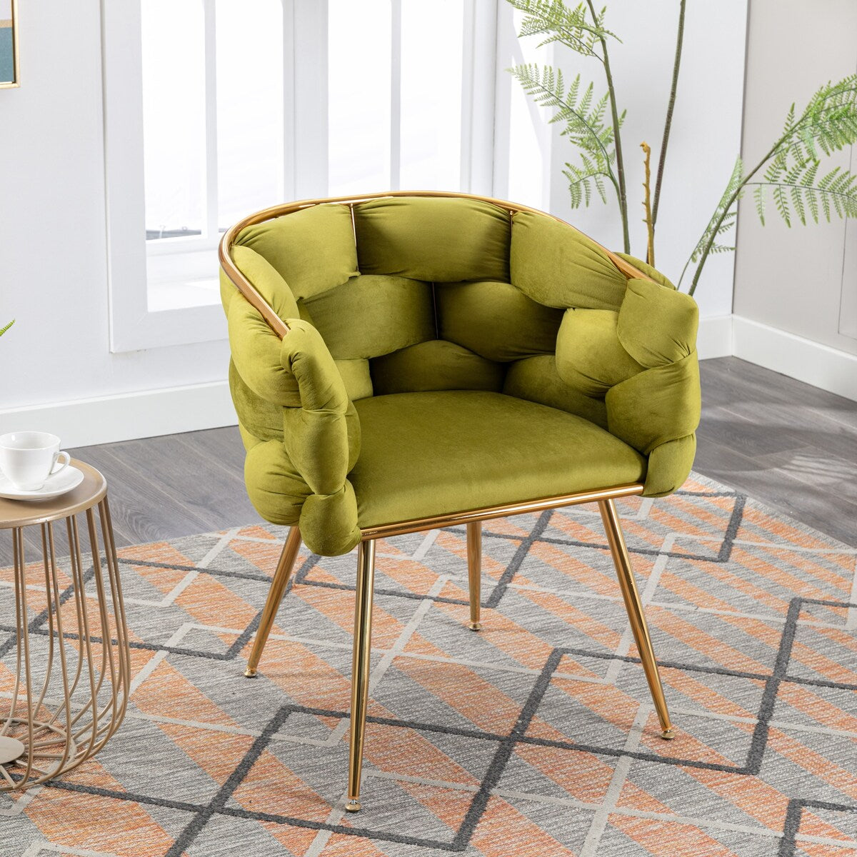 Luxury modern simple leisure velvet single sofa chair bedroom lazy person household dresser stool manicure table back chair