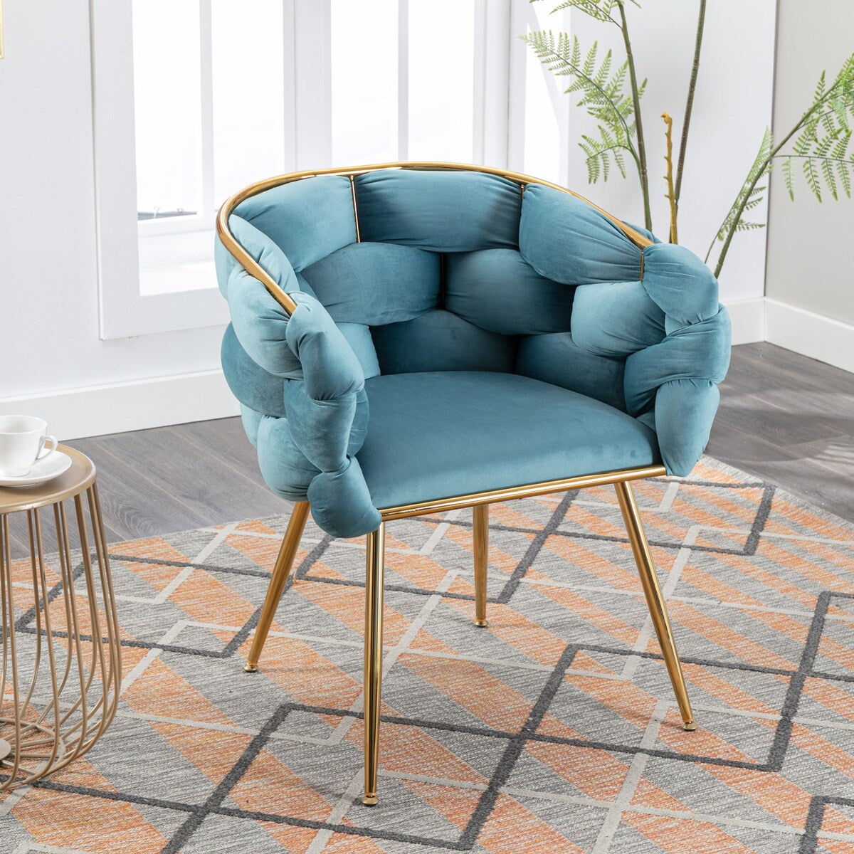 Luxury modern simple leisure velvet single sofa chair bedroom lazy person household dresser stool manicure table back chair