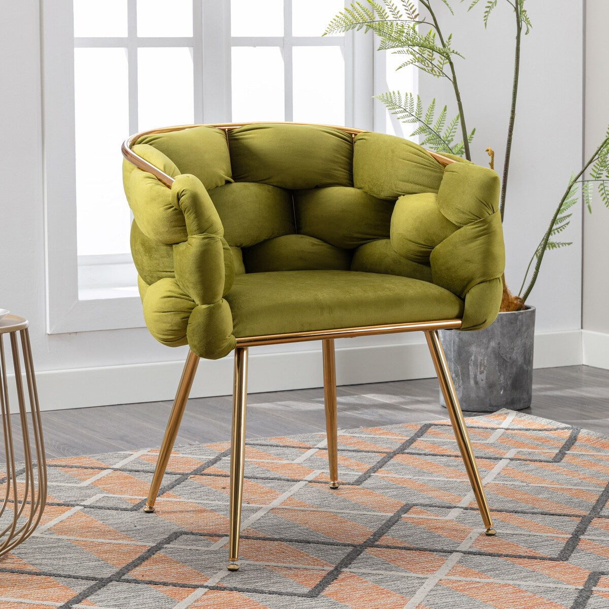 Luxury modern simple leisure velvet single sofa chair bedroom lazy person household dresser stool manicure table back chair