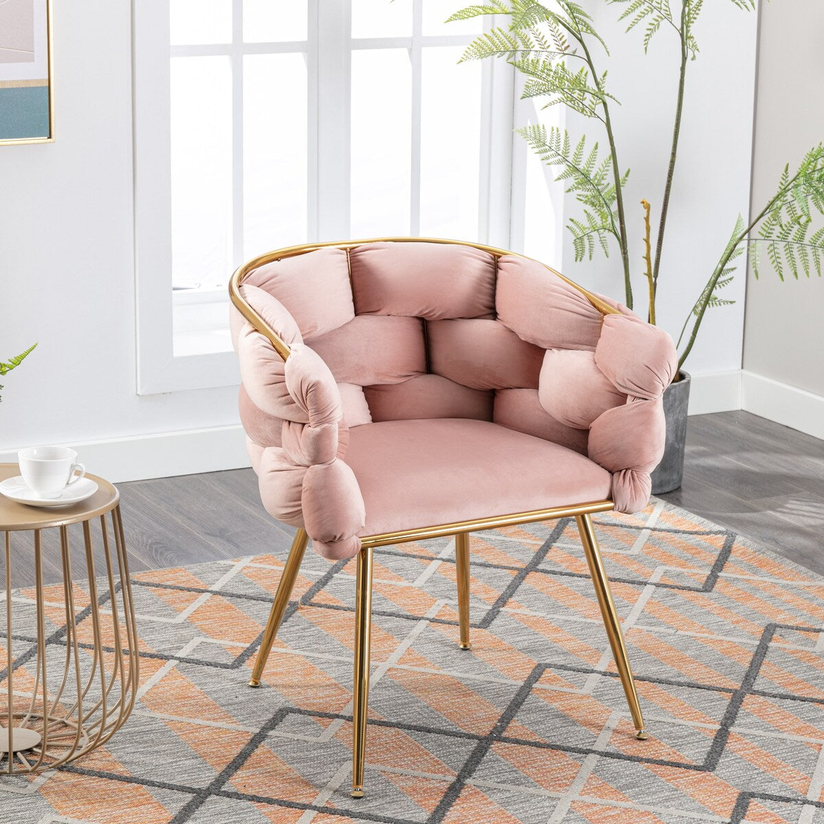 Luxury modern simple leisure velvet single sofa chair bedroom lazy person household dresser stool manicure table back chair