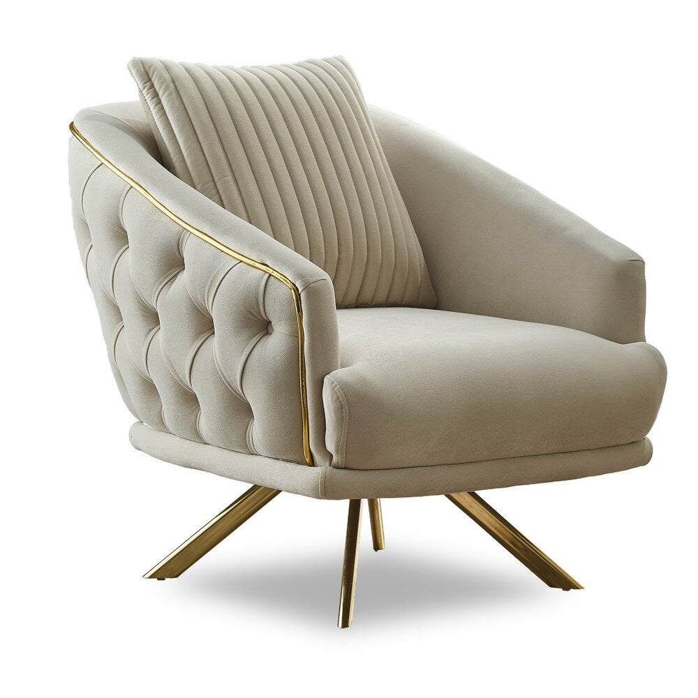 Luz 3-Pieces One Sofa One Loveseat One Chair Living Room Set, Metal Leg