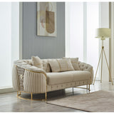 Luz 3-Pieces One Sofa One Loveseat One Chair Living Room Set, Metal Leg