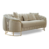 Luz 3-Pieces One Sofa One Loveseat One Chair Living Room Set, Metal Leg
