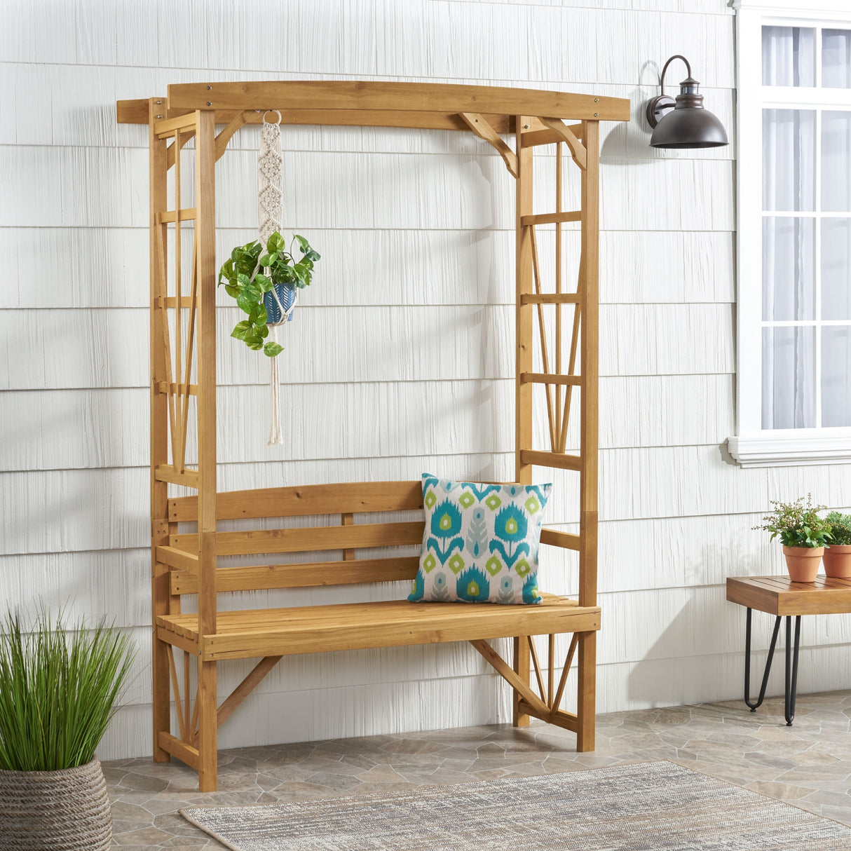 Lyanna Traditional Firwood Arbor Bench by Christopher Knight Home