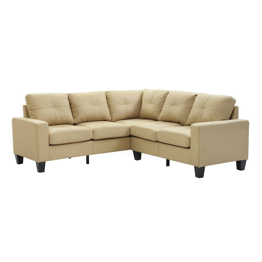 Lyke Home Beige Faux Leather Sectional