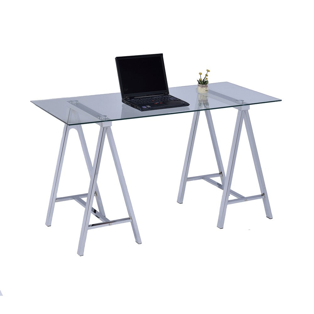 LYKE Home Modern Sleek Glass Writing Desk