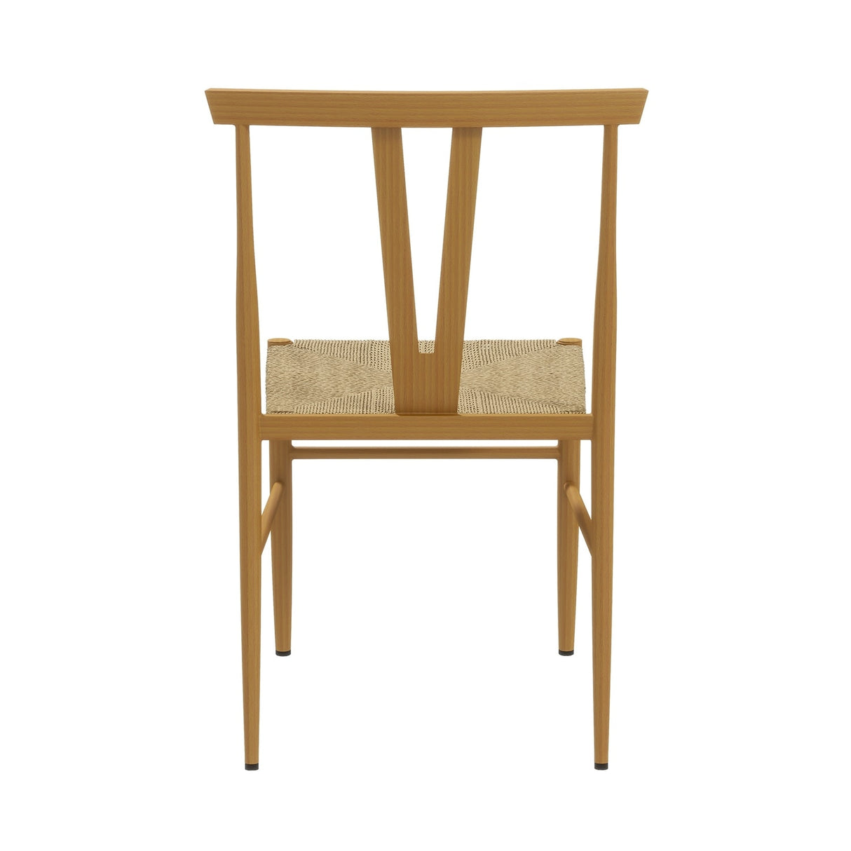 Lyncestius Metal Frame Dining Weave Chair with Metal Legs Set of 2 by HULALA HOME