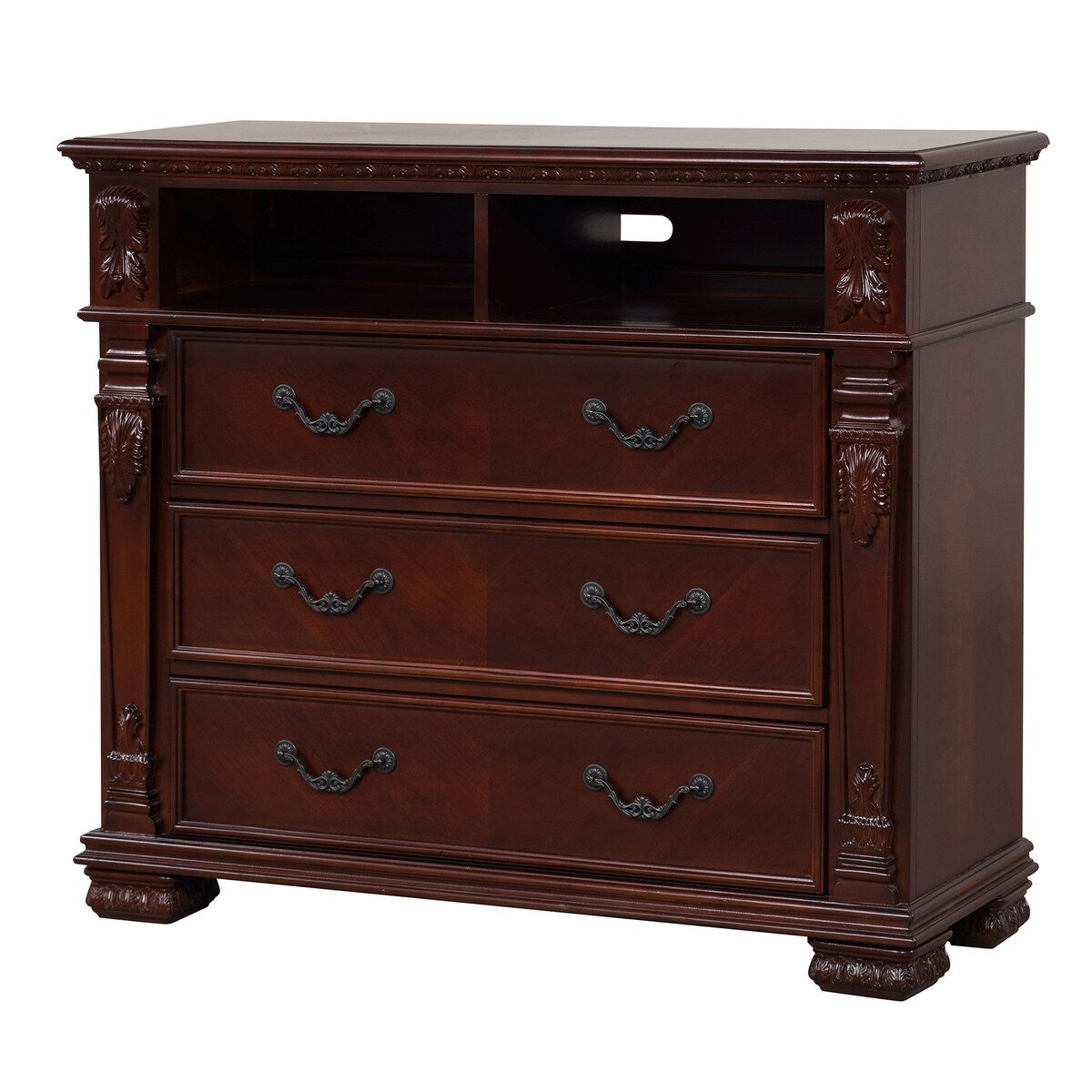 Lyndon Cherry 3-Drawer 48 in. Chest of Drawers