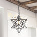 Lynn Moravian Star Metal/Clear Glass LED Pendant, by JONATHAN Y - 1 Light