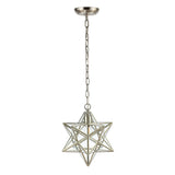 Lynn Moravian Star Metal/Clear Glass LED Pendant, by JONATHAN Y - 1 Light