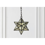 Lynn Moravian Star Metal/Clear Glass LED Pendant, by JONATHAN Y - 1 Light