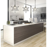 Lynn Moravian Star Metal/Clear Glass LED Pendant, by JONATHAN Y - 1 Light