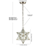 Lynn Moravian Star Metal/Clear Glass LED Pendant, by JONATHAN Y - 1 Light