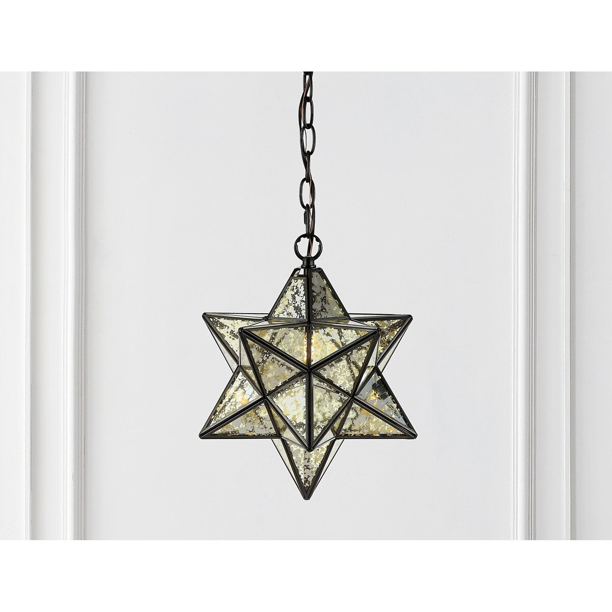 Lynn Moravian Star Metal/Clear Glass LED Pendant, by JONATHAN Y - 1 Light