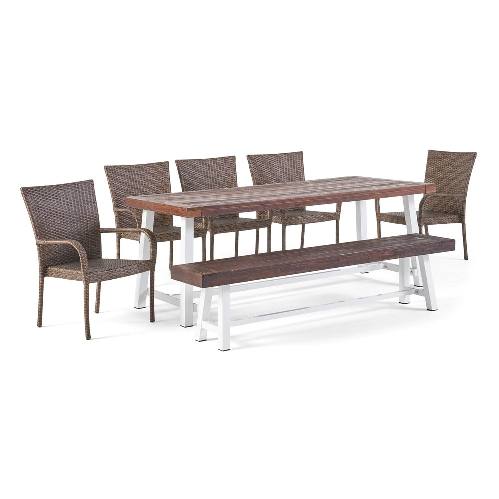 Lyons Outdoor Rustic 8-seater Dining Set by Christopher Knight Home