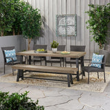 Lyons Outdoor Rustic 8-seater Dining Set by Christopher Knight Home