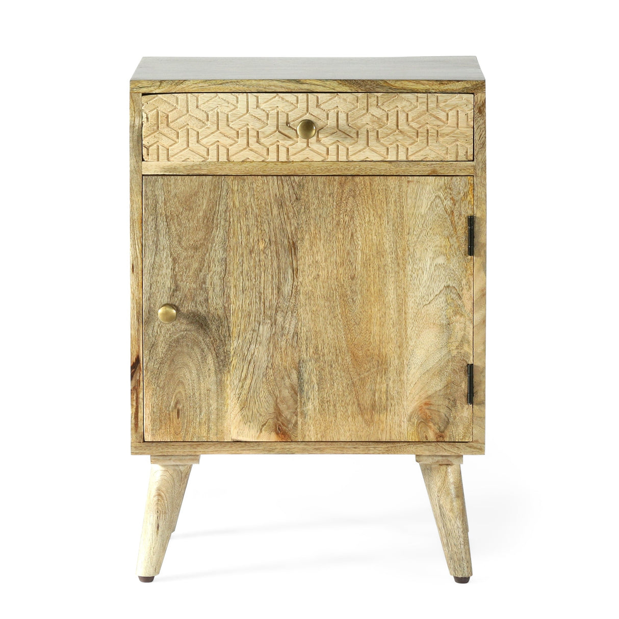 Lytle Boho Handcrafted Mango Wood Nightstand with Storage by Christopher Knight Home