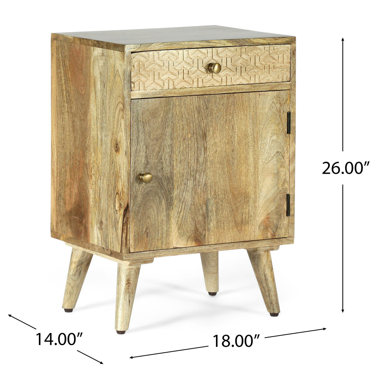 Lytle Boho Handcrafted Mango Wood Nightstand with Storage by Christopher Knight Home