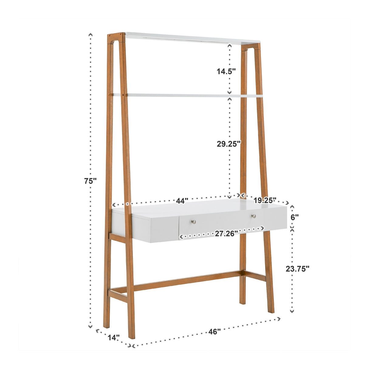 Lyvia 46" Wide Leaning/Ladder Desk by iNSPIRE Q Modern