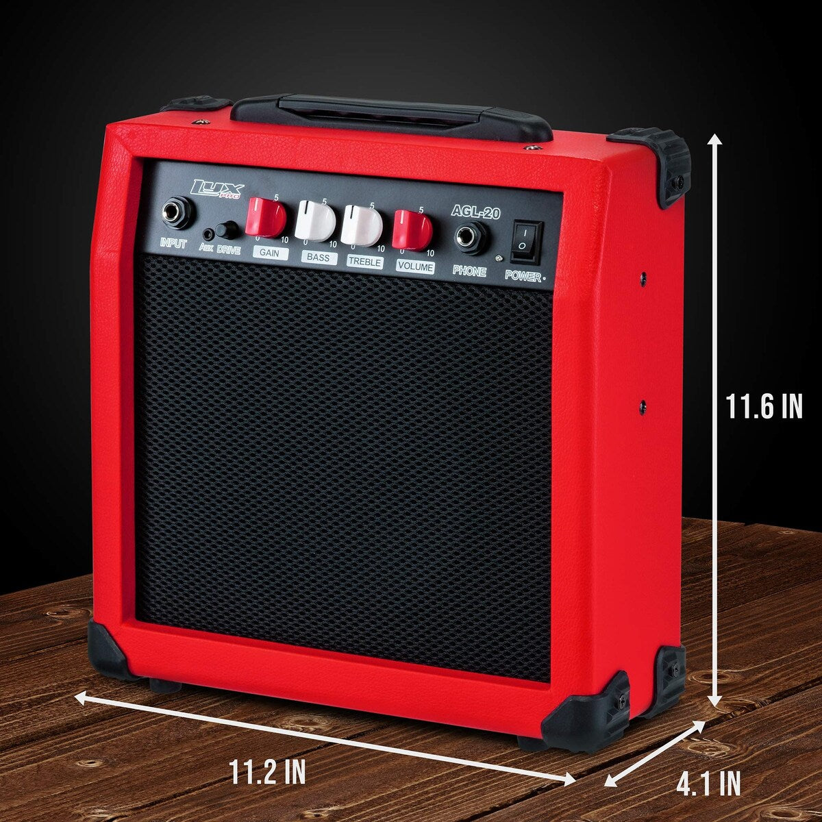 LyxPro Electric Guitar Amplifier 20 Watt Guitar Amp w/Built-In Speaker