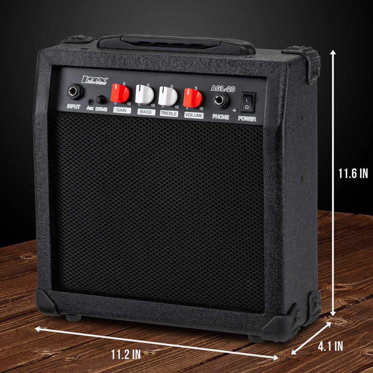 LyxPro Electric Guitar Amplifier 20 Watt Guitar Amp w/Built-In Speaker