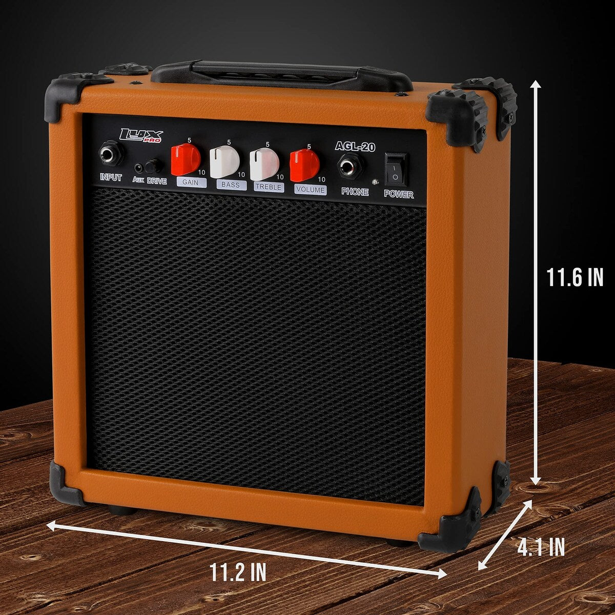 LyxPro Electric Guitar Amplifier 20 Watt Guitar Amp w/Built-In Speaker