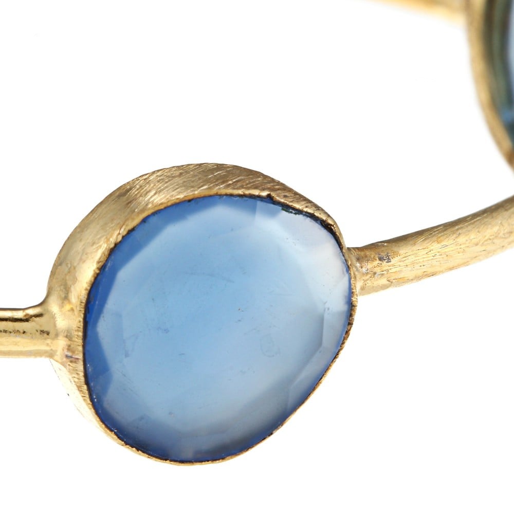 Miadora 22K Yellow Gold-Plated Brass Gemstone Bangle Bracelet