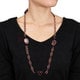 Miadora Goldtone Leopard and Onyx Bead Fashion Necklace