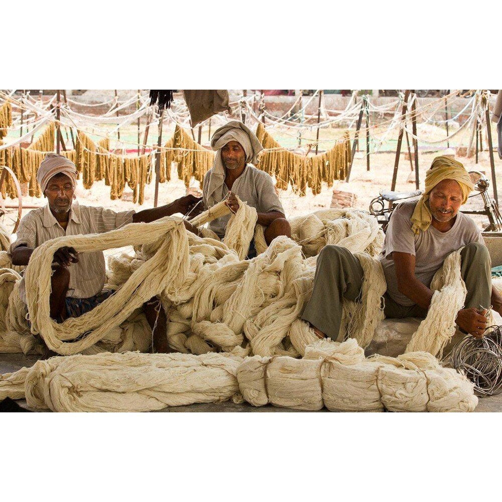 Handmade M.A.Trading Arizona Green New Zealand Wool Rug (India)