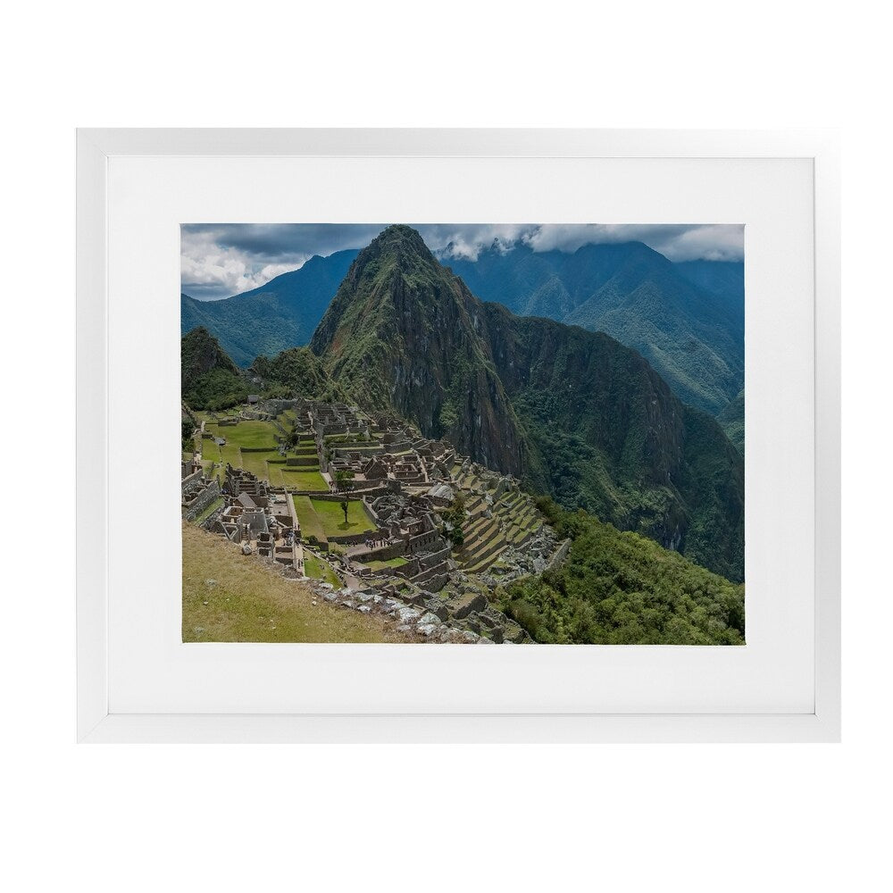 MACHU PICCHU PANORAMA White Framed Giclee Print By Kavka Designs