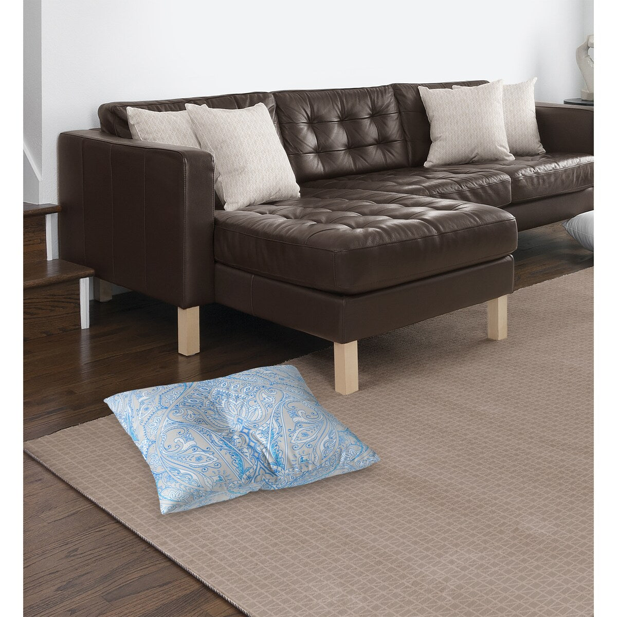 MAHAL BLUE GREY Floor Pillow By Kavka Designs
