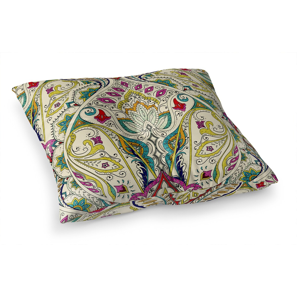 MAHAL IVORY MULTI Floor Pillow By Kavka Designs