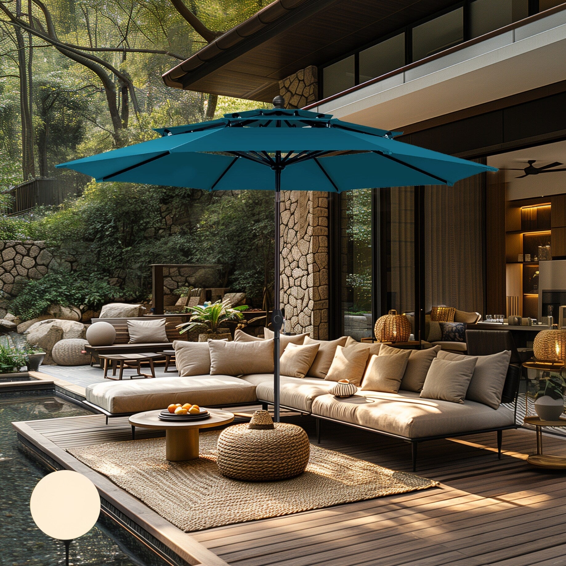 アウトドア寝具 NATAL DESIGN WOOD FUEL BONBE MAT 2P 10FT Cantilever Umbrella with Cross Base – Outdoor Offset