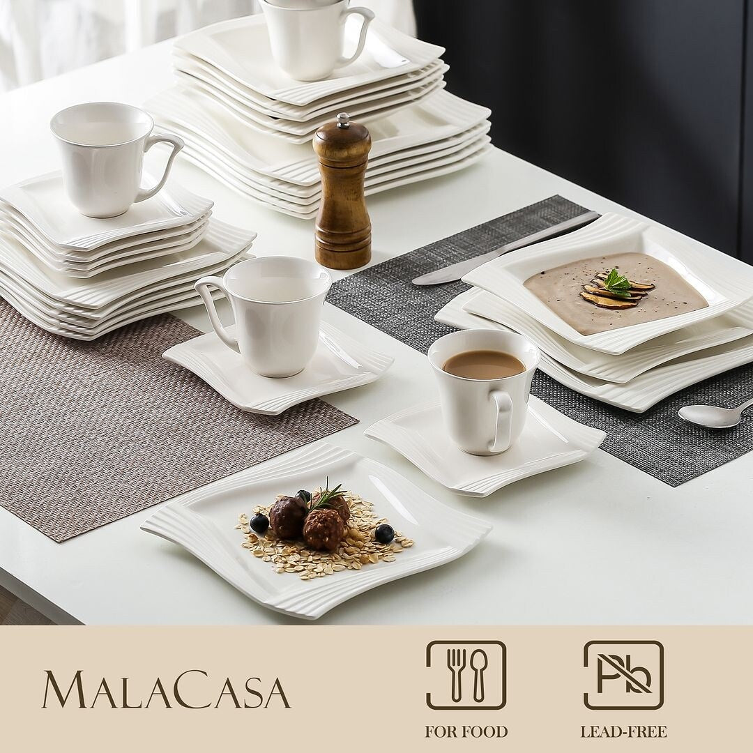 MALACASA Amparo Porcelain Dinnerware Set