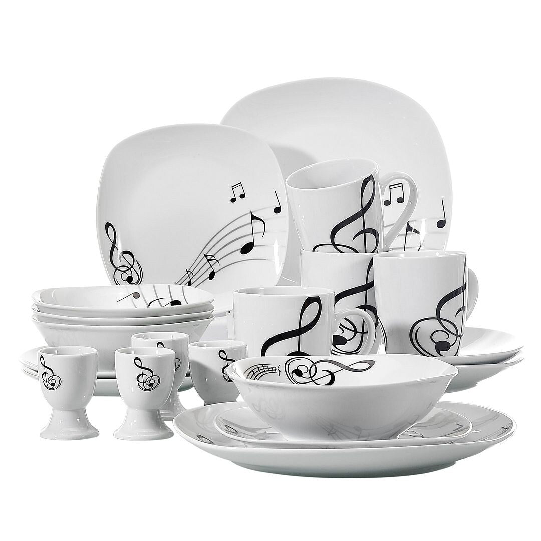 VEWEET 20-Piece White Porcelain Dinnerware Set (Service for 4)
