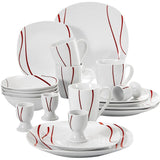 VEWEET 20-Piece White Porcelain Dinnerware Set (Service for 4)