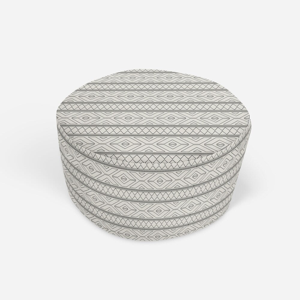 MARRAKESH GREY Round Pouf By Kavka Designs