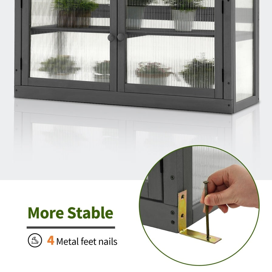 MCombo 2-Tier Cold Frame Greenhouse, Solid Wood 0160