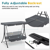 MCombo 3 Seat Patio Swings with Adjustable Canopy, Reclining Porch Swing, 4089