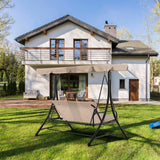 MCombo 3 Seat Patio Swings with Adjustable Canopy, Reclining Porch Swing, 4089