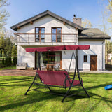 MCombo 3 Seat Patio Swings with Adjustable Canopy, Reclining Porch Swing, 4089