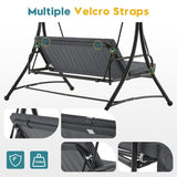 MCombo 3 Seat Patio Swings with Adjustable Canopy, Reclining Porch Swing, 4089