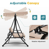 MCombo 3 Seat Patio Swings with Adjustable Canopy, Reclining Porch Swing, 4089